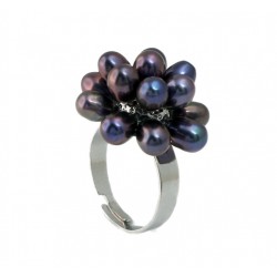 Freshwater Pearl Finger Ring with Black Pearls