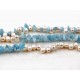 Multi Strands White Freshwater Pearl And Aguamarine Twisted Necklace