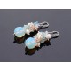 Freshwater Pearl, Aquamarine and Opal Earrings