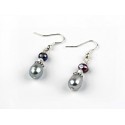 Grey Freshwater Pearl Crystal Earrings