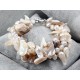 Teeth Shape Freshwater Pearl And White Bubble Shell Bracelet