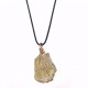 Irregular natural Stone Wire Wrapped Pendant Necklace