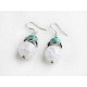 Natural Turquosie And Crystal Earrings