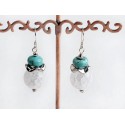 Natural Turquosie And Crystal Earrings