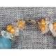 Round Cyanite Beads, Yellow Pearl and Clear Crystal Bracelet