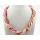 Freshwater Pearl And Rhodonite Twisted Necklace