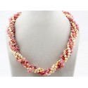 Freshwater Pearl And Rhodonite Twisted Necklace