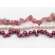 Collar de cuarzo Strawberry y Perlas naturales color crema y bordeaux