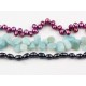 Multi Strands Dyed Freshwater Pearl And Amazon Stone Twisted Necklace