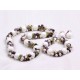 Natural White Pearl, Amethyst, Olivine And Big White Porcelian Stone Beads Jewelry Set