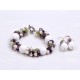 Natural White Pearl, Amethyst, Olivine And Big White Porcelian Stone Beads Jewelry Set