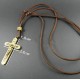 Handmade leather Vintage Corss Pendants Necklace