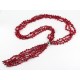 Long Natural Red Coral And Pearl Necklace