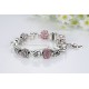 Silver Color European Pink Zircon Friendship Bracelet