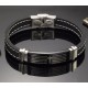 Stainless Steel Silicone Bracelet for Men