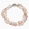 Pulsera de cuentas con doble vuelta elaborada con perlas naturales
