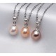 Collar en plata 925 con perla natural, varios tonos.