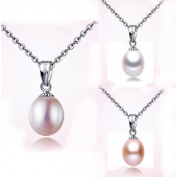 Simple and Trendy 8-9mm Fresh Water Pearl Pendant Necklace