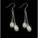Freshwater Pearl Drop Earrings with Two Pearls