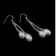 Pendientes de plata 925 tipo colgante con dos perlas