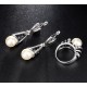 3Pcs Antique Silver Color Pearl Jewelry Set