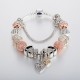 European Style Bracelet with Gold and Silver Colour Heart Charms