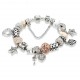European Style Bracelet with Gold and Silver Colour Star & Heart Charms
