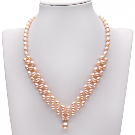 Natural Freshwater Pearl Necklace with Pearl Pendant