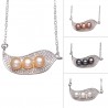 925 Silver Necklace with Leaf Pendant & Three Pearls