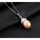 Collar de plata 925 con colgante con cristales y perla