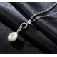 Collar de plata 925 con colgante de anillos de plata y perla