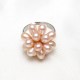 Pink color Natural Freshwater Pearl Flower Ring
