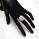 Pink color Natural Freshwater Pearl Flower Ring