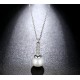 Cubic Zircon Pendant Necklace with Natural Freshwater Pearl