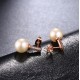 Rose Gold Plated jewelry Set With Pearls and Crystals