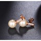Rose Gold Plated jewelry Set With Pearls and Crystals