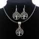 Antique Silver Colour Jewelry Set with Symbols of Luck