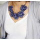 Statement Necklace with Five Maxi Rose Color Flowers