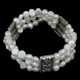 Freshwater Cultured White Pearl Bracelet Three Layers