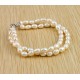 Freshwater Cultured White Rice Pearl Bracelet with Silver Hearts