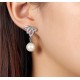 Leave Shape Drop Earrings with Seascell pearl