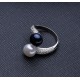925 Sterling Silver Double Freshwater Pearl Ring