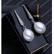 Pendientes de plata 925 con perla natural negra o blanca