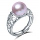 925 Sterling Silver Natural Freshwater Pearl Adjustable Ring