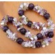 Amethyst Gemstone, Crystal, Peridot and Fresh Water Pearl Necklace