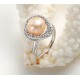Adjustable Ring with Crystals and Freshwater Cultured Pearl