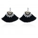 Trendy Tassel Fringe Earrings with Crystal Rhinestone Misuri