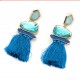 Tassel Fringe Drop Earrings With Crystal Mekong