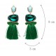 Tassel Fringe Drop Earrings With Crystal Mekong
