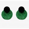 Handmade Rope Weave Round Crochet Drop Earrings Cancún